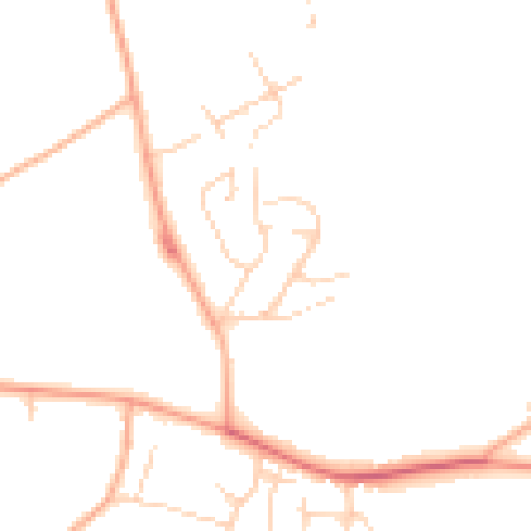 Daytime road noise heatmap for PE34 4AN