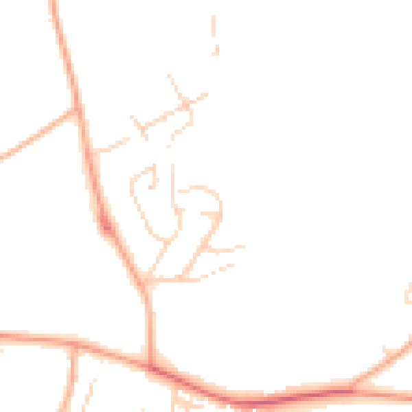Daytime road noise heatmap for PE34 4BE