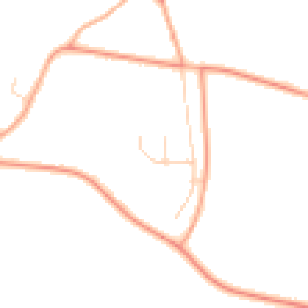 Daytime road noise heatmap for PE34 4BL