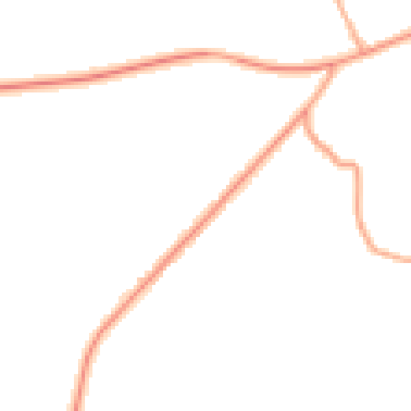 Daytime road noise heatmap for PE34 4DQ