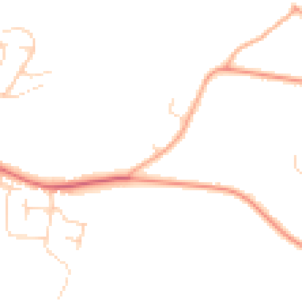 Daytime road noise heatmap for PE34 4DR