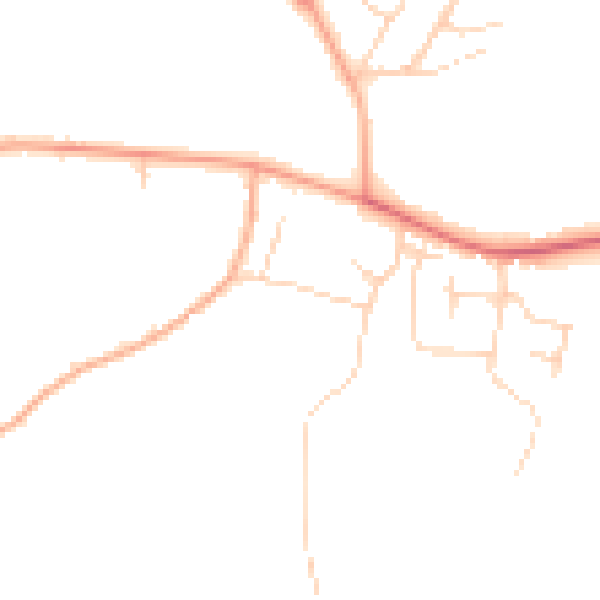 Daytime road noise heatmap for PE34 4EA