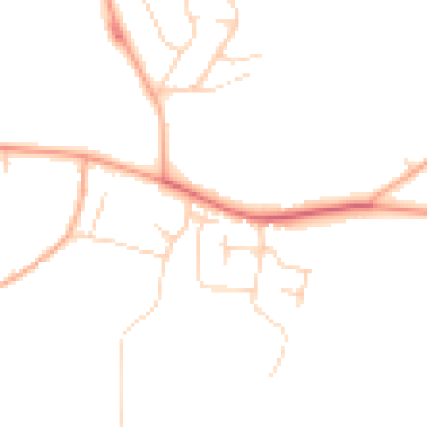 Daytime road noise heatmap for PE34 4ED