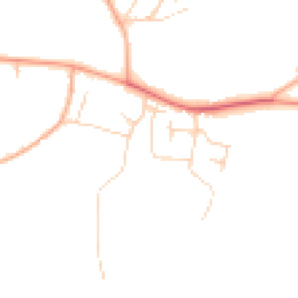 Daytime road noise heatmap for PE34 4EE