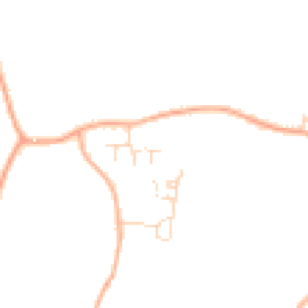 Daytime road noise heatmap for PE34 4ER