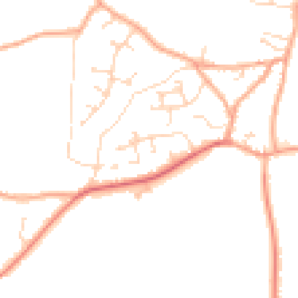Daytime road noise heatmap for PE34 4JT