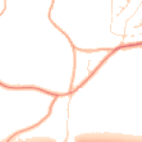 Daytime road noise heatmap for PE34 4NU