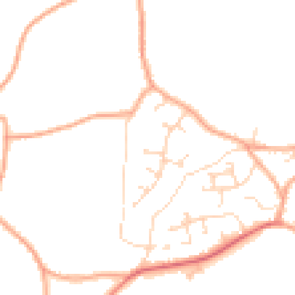 Daytime road noise heatmap for PE34 4PF