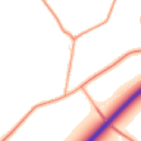 Daytime road noise heatmap for PE34 4RS