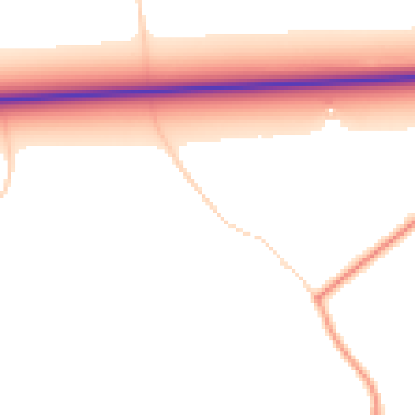Daytime road noise heatmap for PE34 4SR