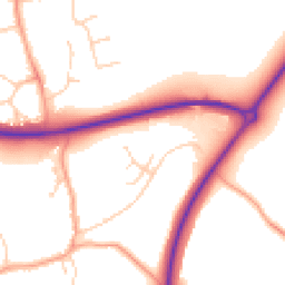 Daytime road noise heatmap for PE38 0DU