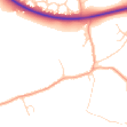 Daytime road noise heatmap for PE38 0EB