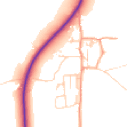 Daytime road noise heatmap for PE38 0HZ