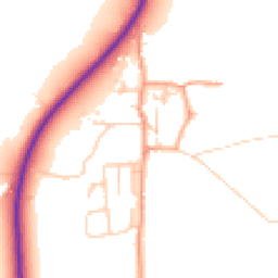 Daytime road noise heatmap for PE38 0JB