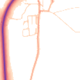 Daytime road noise heatmap for PE38 0JN