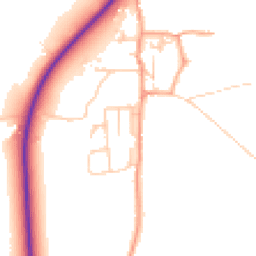 Daytime road noise heatmap for PE38 0JP