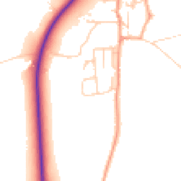 Daytime road noise heatmap for PE38 0JU