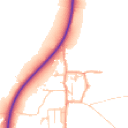 Daytime road noise heatmap for PE38 0LJ