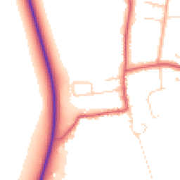 Daytime road noise heatmap for PE38 0NB