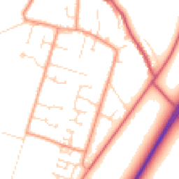 Daytime road noise heatmap for PE6 0AQ