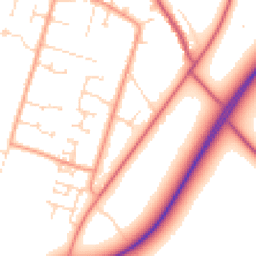 Daytime road noise heatmap for PE6 0AT