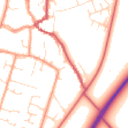 Daytime road noise heatmap for PE6 0AY