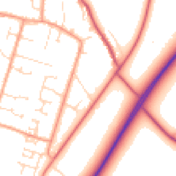 Daytime road noise heatmap for PE6 0BE