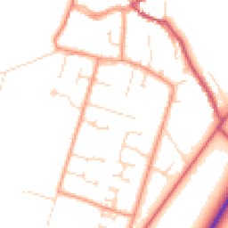 Daytime road noise heatmap for PE6 0BS