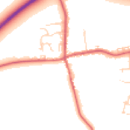 Daytime road noise heatmap for PE6 0QA