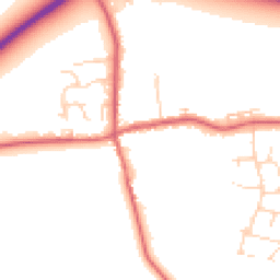 Daytime road noise heatmap for PE6 0QB