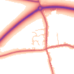 Daytime road noise heatmap for PE6 0QR