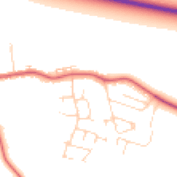 Daytime road noise heatmap for PE6 0TQ