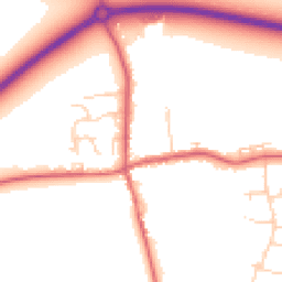 Daytime road noise heatmap for PE6 0UA