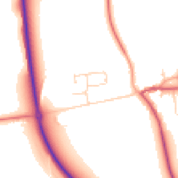 Daytime road noise heatmap for PE6 7LA