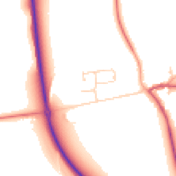 Daytime road noise heatmap for PE6 7LB