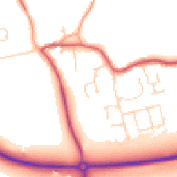 Daytime road noise heatmap for PE6 7LN