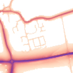 Daytime road noise heatmap for PE6 7LX