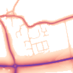 Daytime road noise heatmap for PE6 7NE