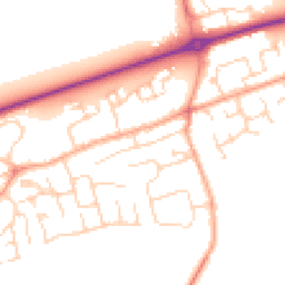Daytime road noise heatmap for PE6 7TA