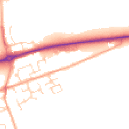 Daytime road noise heatmap for PE6 7UB