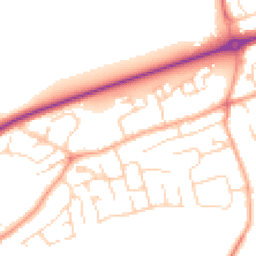 Daytime road noise heatmap for PE6 7WA