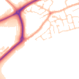 Daytime road noise heatmap for PE6 7WE