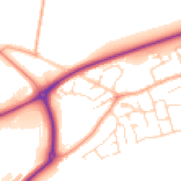 Daytime road noise heatmap for PE6 7XT