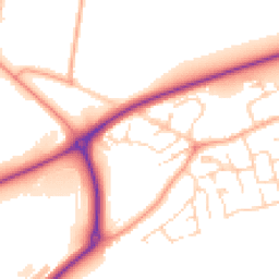 Daytime road noise heatmap for PE6 7YF