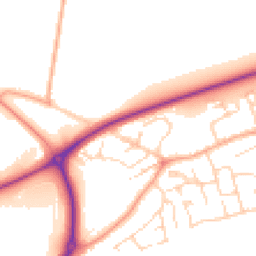 Daytime road noise heatmap for PE6 7YW