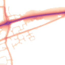 Daytime road noise heatmap for PE6 7ZJ