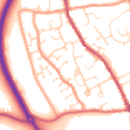 Daytime road noise heatmap for PE6 8AZ