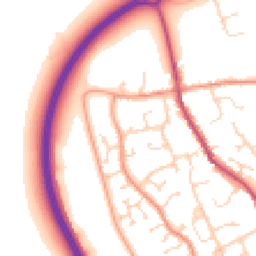 Daytime road noise heatmap for PE6 8BX