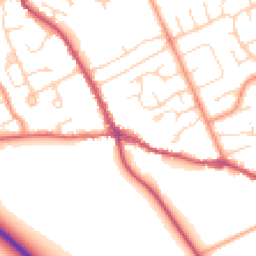 Daytime road noise heatmap for PE6 8EA