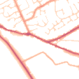 Daytime road noise heatmap for PE6 8EL